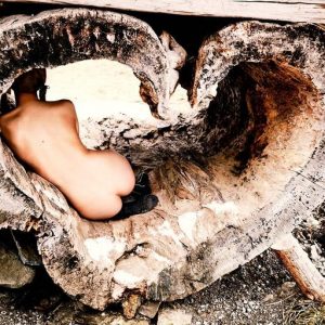 Tree of Love, Heimat Series, Ellen von Unwerth , nude, model, tree, nature, heart shape, love, color, color photography, back, limited edition, ellen von unwerth photography, fine art photography