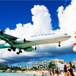 Tony Kelly, Princess Juliana, Aircraft, Flying, Beach, Woman, Surrealism