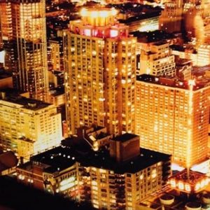 David Drebin, Gold City, Skyline, City, New York, Nightlife, Color, Color Photography, Gold, Lights, Panorama, limited edition