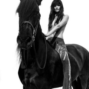Helena Christensen on Horse