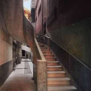 Apartment Building, Concordia 409 (between Gervasio and Escobar), Centro Habana, Havana. 1997 by Robert Polidori, stone staircase between houses
