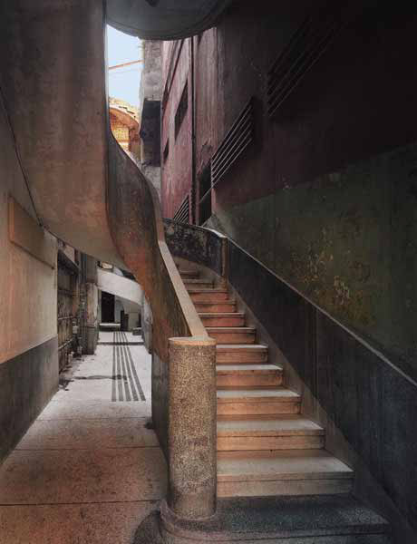 Apartment Building, Concordia 409 (between Gervasio and Escobar), Centro Habana, Havana. 1997 by Robert Polidori, stone staircase between houses