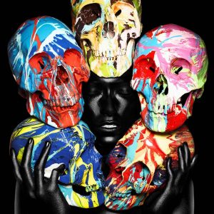 Painted Skulls I (eyes closed)