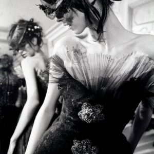 Gérard Uféras, Chanel, Haute Cotoure, black and white, black and white photography, fashion photography, fashion, model, fashion show, backstage, supermodel, limited edition, fine art photography, closeup