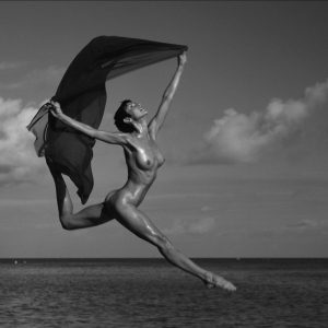 Victoria jumping in the sky