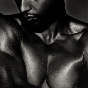Damien, London by Andreas H. Bitesnich, closeup of males models nude chest