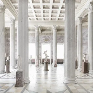 Hermitage San Pietroburgo IV by Massimo listri, white marble porticao with marble statues