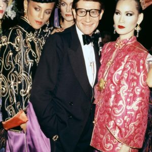 YSL by Roxanne Lowit, Yves Saint Laurent with models in asian inspired clothing at the Opium perfume launch