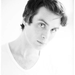 Cillian Murphy by Alison Jackson, black and white portrait of a lookalike of the actor in a white shirt