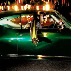 Two guys in green car