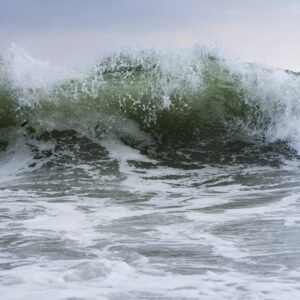 Wave by Jesse Frohman, green ocean water in a wave with white foam