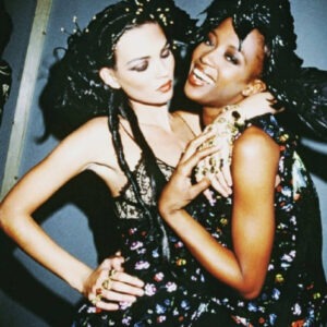 Kate Moss and Naomi Campbell backstage
