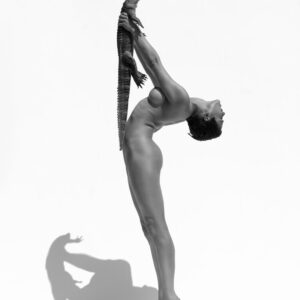 Sylvie Blum, Snaggletooth, 2017, nude with alligator