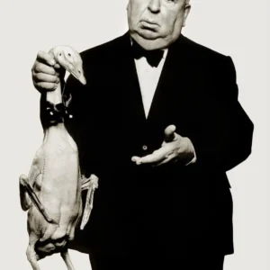 Watson Alfred Hitchkock LA 1973 portrait with dead goose