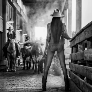 David Yarrow, The Cow Whisperer, Semi Nude Cowgirl