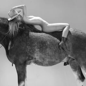 Sylvie Blum, Horses, Nude, Female, Model, Cowgirl, Horse, Animal