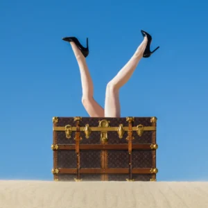Tyler Shields, Louis Vuitton, Trunk, Legs, Tights, Heels, Surrealism