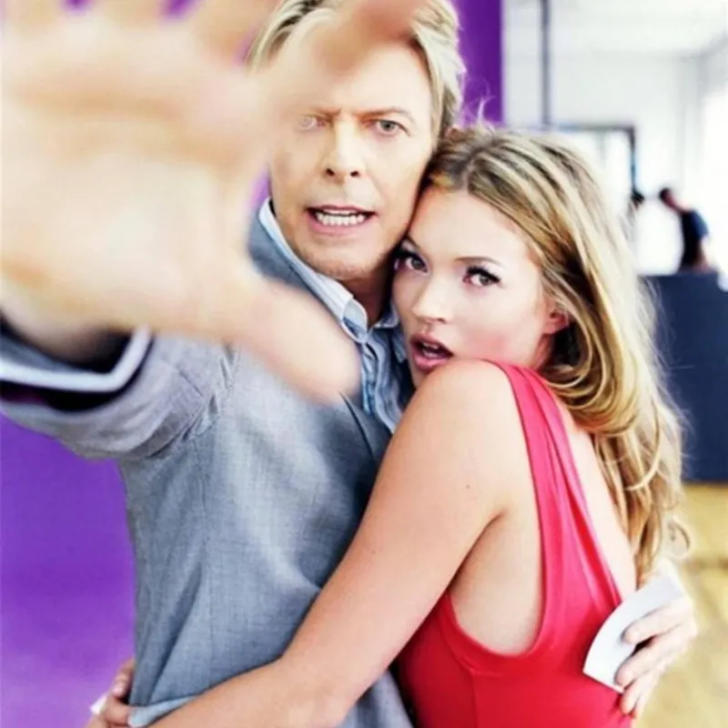 Unwerth, David Bowie, Kate MOss, GQ Magazine, Color, Portrait