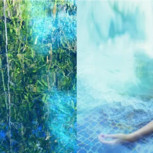 Guido Argentini, Eros, Dyptich, blue, green, nude, water