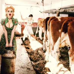 Ellen von Unwerth, Heavy Duty, Milk, Milkmaid, dirndl, traditional dress, cows