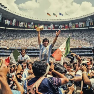 David Yarrow, Diego Maradona, Football, Soccer, Game, Crowd, Worldcup, trophy, soccer legend, football legend, celebrity