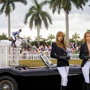 David Yarrow, The Winner takes it All, Sport, Show Jumping, Car, Oldtimer, Vintage, Horse, Horsebackriding, Women, Models, Palmtrees