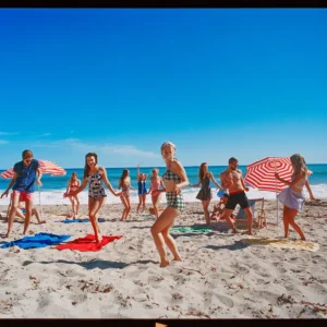 Tyler Shields, Summer of 55, Models, Women, Bikini, Color, Vintage, Beach, sand, blue, summer, holiday