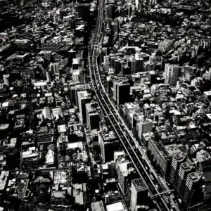 Andreas H. Bitesnich, City, Skyline, Japan, Tokyo, black and white, street photography, fine art photography, limited edition, deeper shades