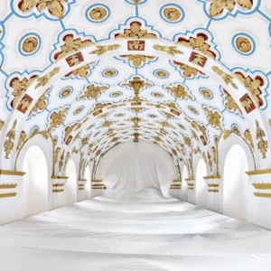 Massimo Listri, Chiesa di Sant Ignazio a Bogota, Interior, Grand interior, color, white, blue, gold, grad interior, colombia, grand architecture, fine art photography, limited edition, massimo listri photography