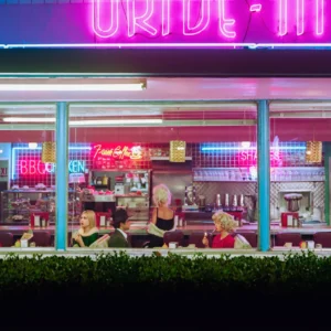 Tyler Shields, The Diner, Fine Dingin, Neon, Pink, America, Americana, Diner, Color, Color Photography, Fine Art Photography, limited edition, tyler shields photography