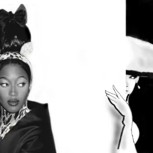 Bruno Bisang, Naomi Campbell, Guy laroche, Balenciaga, 90s, Black and white photography, limited edition, fine art photography, fashion, fashion photography, supermodel, topmodel