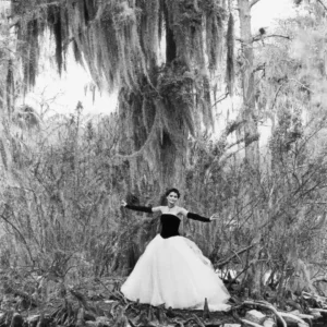 Arthur Elgort, Helena Christensen, British Vogue, Fashion, Fashion Photography, limited edition, black and white photography, Landscape, Nature, Plants, Woods, fine art photography