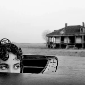 Arthur Elgort, Christy Turlington, Car, House, Landscape, Funny, Eerie, Vogue, black and white, black and white photography, new orleans, limited edition, fine art photography, model, Supermodel, Makeup, editorial