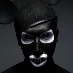 Gottfried Helnwein, The Golden Age, Makeup, Mickymouse, Marilyn Manson, black and white, facepaint, eerie, portrait, singer, celebrity, album cover, limited edition, fine art photography, portrait photography
