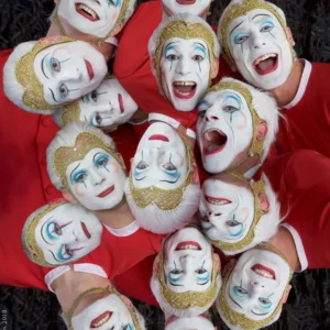 Howard Schatz, Faces, Clowns, Surrealism, Color, Fine Art Photography, limited edition, Color Photography, Red, Makeup, Facepaint, Cirque, Emotions, Performer, Portrait, Print