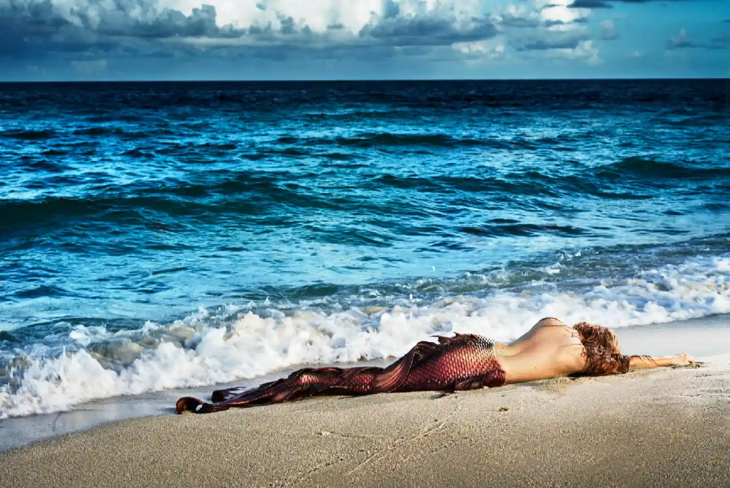 Mermaid in Paradise David Drebin, David Drebin Mermaid in Paradise, Mermaid in Paradise photography David Drebin, David Drebin cinematic photography, cinematic beach photography, surreal fine art photography, mythic narrative photography, contemporary fantasy photography, ocean photography art, seaside fine art photography, dreamlike coastal photography, sensual fine art photography, provocative narrative photography, dramatic seascape photography, luxury lifestyle photography, collector photography print, limited edition David Drebin print, rare David Drebin photograph, sold out David Drebin editions, final available edition artwork, investment art photography, blue chip contemporary photographer, gallery represented photographer, museum collected photographer, high value photography artwork, fine art photography for collectors