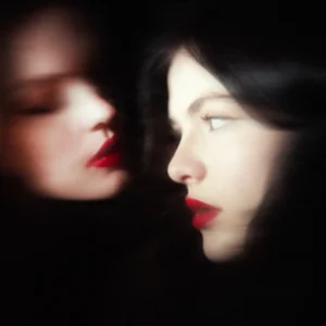 Tyler Shields fine art photography, "Eloisa and Chiara" Tyler Shields, Tyler Shields portrait photography, contemporary fine art photography, cinematic portrait photography, female portrait fine art, red lipstick portrait photography, dual portrait fine art, mirrored portrait photography, surreal portrait photography, dramatic lighting fine art, high contrast portrait photography, modern fashion photography art, conceptual portrait photography, dark romantic photography, minimalist fine art portrait, gallery-grade fine art photography, collectible contemporary photography, museum-quality photographic print, Tyler Shields limited edition print, Tyler Shields collectible fine art print, contemporary portrait photography for collectors, cinematic fine art portrait by Tyler Shields, modern female portrait fine art photography